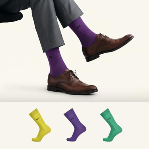 Image of The Sock Street Bamboo Crew Socks for Men Combo | Full Calf Length Premium Bamboo | Odour-Free, Breathable & Durable | Cushioned Base & Anti-bacterial | 3X Softer than Cotton Socks | Pack of 3