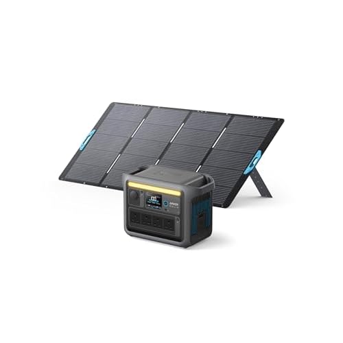 Anker SOLIX C1000 Portable Power Station with 400W Solar Panel, 1800W Solar Generator, LFP (LiFePO4) Battery, 4 AC Outlets, Up to 2400W for Home, Powe