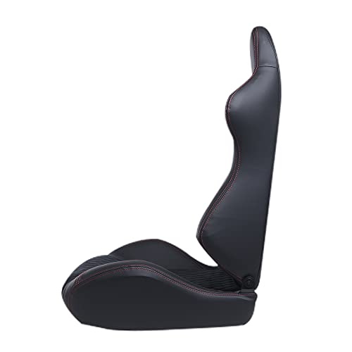 Demotor Performanc 1Pair Pvc Racing Seats With Double Slider Universal Driver Side And Passenger Side Black #TOP6