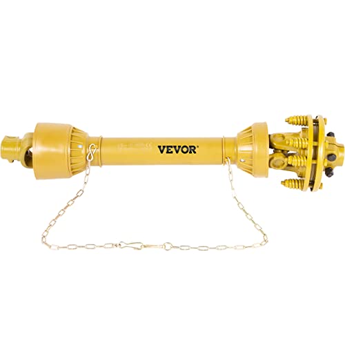VEVOR PTO Shaft 1-3/8 PTO Drive Shaft 6 Spline Both Ends PTO Driveline Shaft Series 4 Tractor PTO Shaft 31.5-41 Brush Hog PTO Shaft Yellow PTO Shaft w/Slip Clutch for Bush Hog/Finish Mower