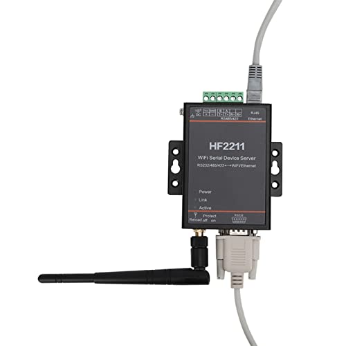 Fafeicy HF-2211 Servidor de Red en Serie, RS232/485/422 a WiFi y Ethernet Módulo de Servidor Serie, Dispositivo de comunicación de Puerto Serie Convertidor de Red, Soporte Modo de página Web