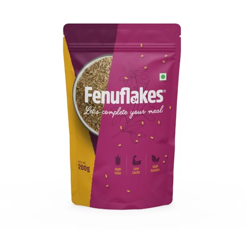 Image of FENUFLAKES 200 Gram -Fiber Supplement |Helps In Managing Blood Sugar Levels|Low G.I |Gut Health| Flakes Of Methi (Fenugreek) Seeds|Add It To Any Food |100% Plant Based| High Protein |Low-Carbs