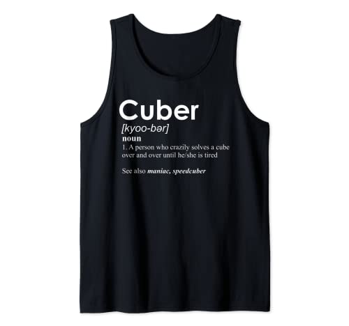 Competitive Puzzle Cuber definition Speed Cubing Vintage Tank Top