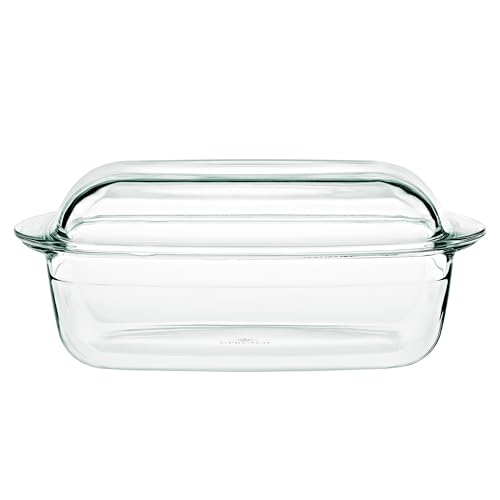 Gerlach 1760 Auflaufform 4,5 l Aus Hitzebeständigem Glas Borosilikatglas Mit Deckel Rechteckig 27 x 18 cm Für Backofen Gefrierfach Flow