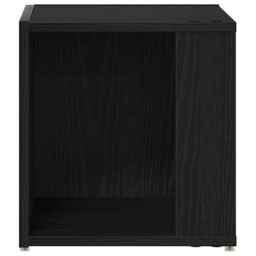 Étagère d'angle noire aspect chêne 33 cm petit meuble maison