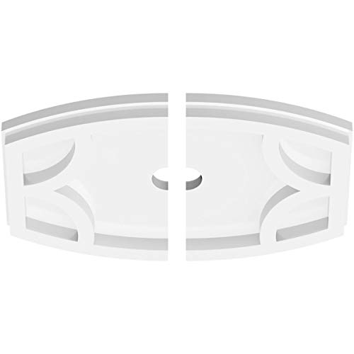 Image of Ekena Millwork CMP10X6KY2-01000 Kailey Architectural Grade PVC Contemporary, Two Piece Urethane Ceiling Medallions 10 inchW x 6 5 /8 inchH x 1 inchID x 5 1 /4 inchC x 1 inchP
