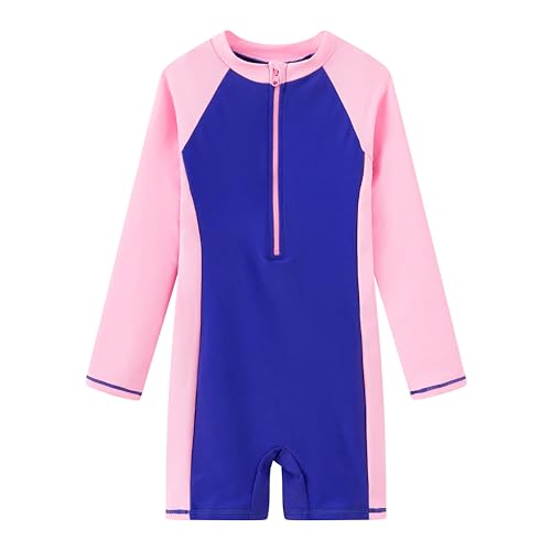 Image of Girls Swimsuit Long Sleeve Rash Guards Swim Suit 4-12Y