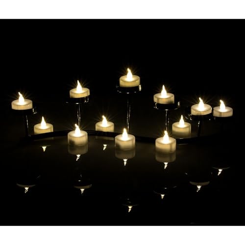 Image of AGPTEK No Flicker Flameless Battery-Operated LED Tealights Candles | 24pcs Long Lasting Tealights, for Wedding Holiday Party Home Decoration, Warm White