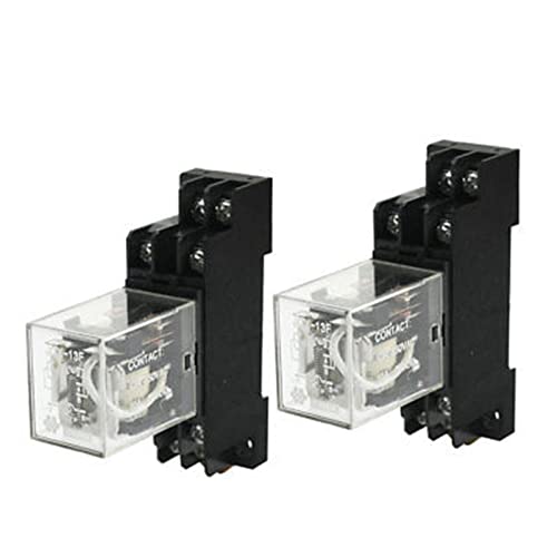 Relais de puissance 5A JQX-13F avec prise bobine DC 12V 2P2T lot de 2 pièces