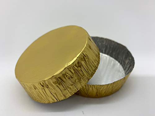 Keisen 2 3/5" Mini Disposable Aluminum Foil Cups 55Ml 2Oz 125/Pk (Gold) Muffin Cupcake Baking Bake Utility Ramekin Cup #TOP1
