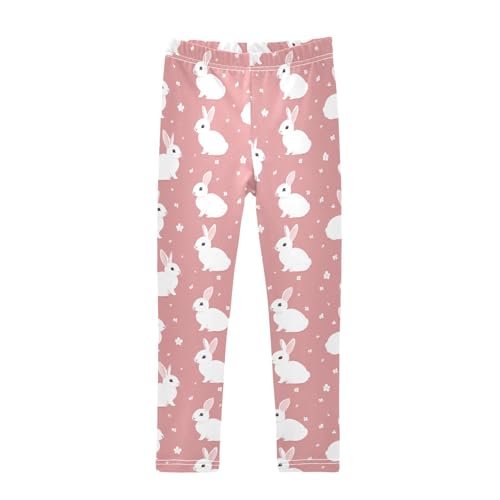 Rabbit Flower Bunny Girls Casual Leggings for Kids Printed Long Pant Bottoms Stretch and Soft