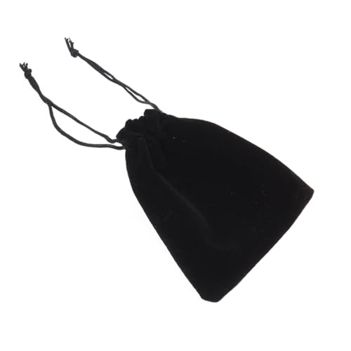 DIKACA 10個 黒色ドローストリング バッグ 結婚式小物入れ ジュエリーポーチ キャンディー収納用 ベロア調巾着袋