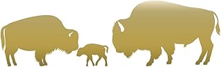 American Bison, Buffalo Family 8 inch Gold Indoor Outdoor Vinyl Decal