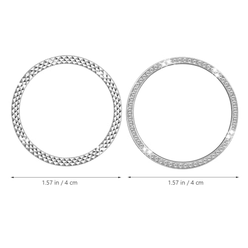 Image of UKCOCO Stylish Silver Watch Bezel Ring with Rhinestone Decoration for Men Women Smartwatch Accessories Replacement 1.57In Diameter