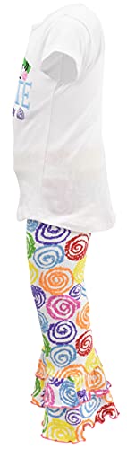 Image of Unique Baby 2 Piece Girls Double Ruffle Leggings and Short Sleeve Shirt Clothes Set Kid and Toddler Girl Outfit