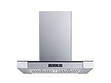 Winflo 30 In. Convertible Stainless Steel Glass Island Range Hood with Stainless Steel Baffle Filters