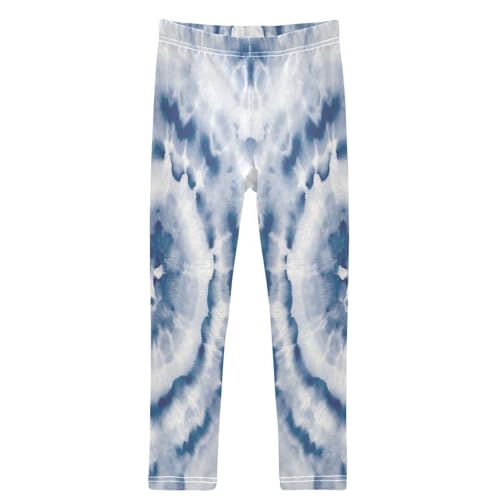 Girls' Leggings Ankle Length Printed Leggings Round Tie Dye Soft Comfortable Pants for Kids 4-10 Years