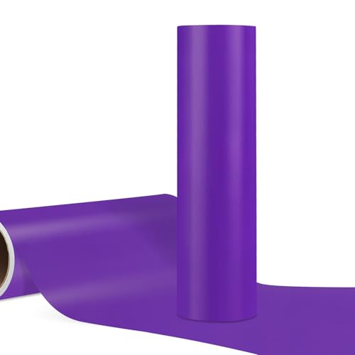 WRAPXPERT Purple Vinyl Permanent 12 x10ft Purple Permanent Vinyl Matte Adhesive Vinyl Roll for All Cutting Machines Dark Purple