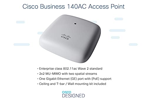 Image of (Refurbished) Cisco Business 140AC Wi-Fi Access Point | 802.11ac | 2x2 | 1 GbE Port | Ceiling Mount | Limited Lifetime Protection (CBW140AC-D)