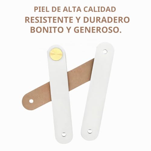 Miniatura 4 de Cjmuqhehh 8 Tiradores De Cuero Para Muebles, 6,4 X 2,5 Cm, Con Cabezal De Latón, Ideales Para Cajones, Armarios Y Muebles, Resistentes Al Agua, Duraderos, Para Familias Con Niños