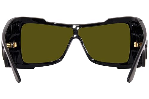 Versace VE 4451 GB1/55 Black Nylon Shield Sunglasses Black Solid Color Lens4