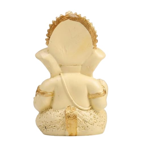 Image of VAMA Ganesh Idol for Car Dashboard Siddh at Chintamani Ganesha Temple, Ujjain | Lord Ganesha Idol for Car | Ganesh Murti | Ganpati Idol for Home Decor, Office Desk, Mandir and Gift 3.5 Inches (Ivory)