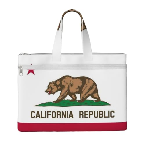 California State Flag Canvas Document Bag Briefcase For Professionals And Executives