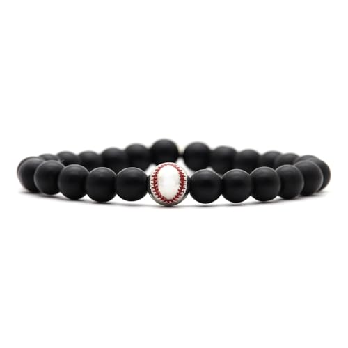 Image of Xusamss Fashion 8MM Matte Agate Beads Bracelet Cross Elastic Bracelet,7 1 /2 Wrist