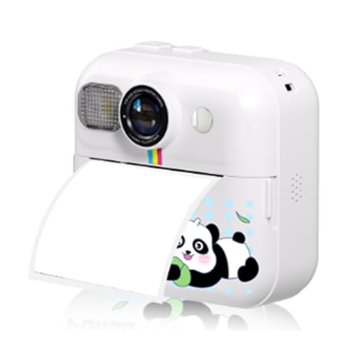 Kznifmk Mini Cámara de Impresión Instantánea para Niños de 1080p, Cámara de Fotos Digital de 32 G, Cámara de Impresión de Fotos de Juguete con 3 Rollos de Papel de Impresión para Niños, A
