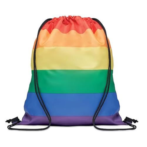 ANCLLO 2 Stück Rainbow Pride Kordelzugbeutel, Regenbogen-Rucksack, für Fitnessstudio, Strand, Yoga-Tasche, Kordelzug-Netzbeutel, Unisex, Regenbogen-Kordelzugbeutel, Pride-Regenbogenflagge-Rucksack