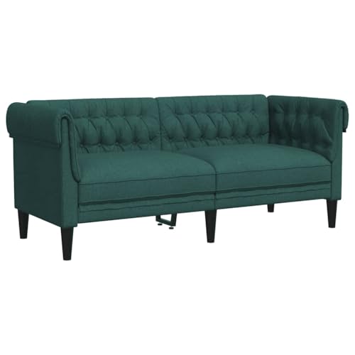 vidaXL Sofagarnitur 3-TLG., Sessel Couch Sofa für Wohnzimmer, Loungesofa Polstersofa mit Stützbeinen, Couchgarnitur Sitzmöbel, Modern, Dunkelgrün Stoff – Bild 7