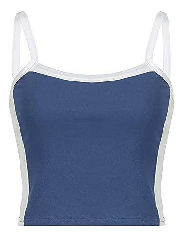 Xineicy Y2K Crop Tops for Women Contrast Trim Vintage Tank Tops Sleeveless Crew Neck Slimming Cute Cami Tops4