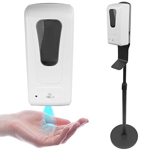 Automatic Hand Sanitizer Dispenser with Floor Stand, Touchless Sensor Activated Hands Free, Adjustable Height, Refillable Soap Dispenser with Stand, School, Commercial, Home, Hotel, Hospital, Business