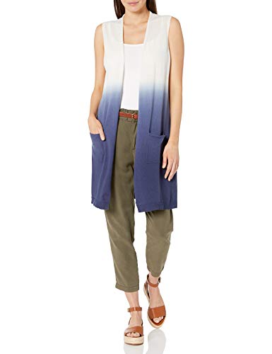 Foxcroft Women's Celeste Dip Dye Sleeveless Knit Vest, Navy, L