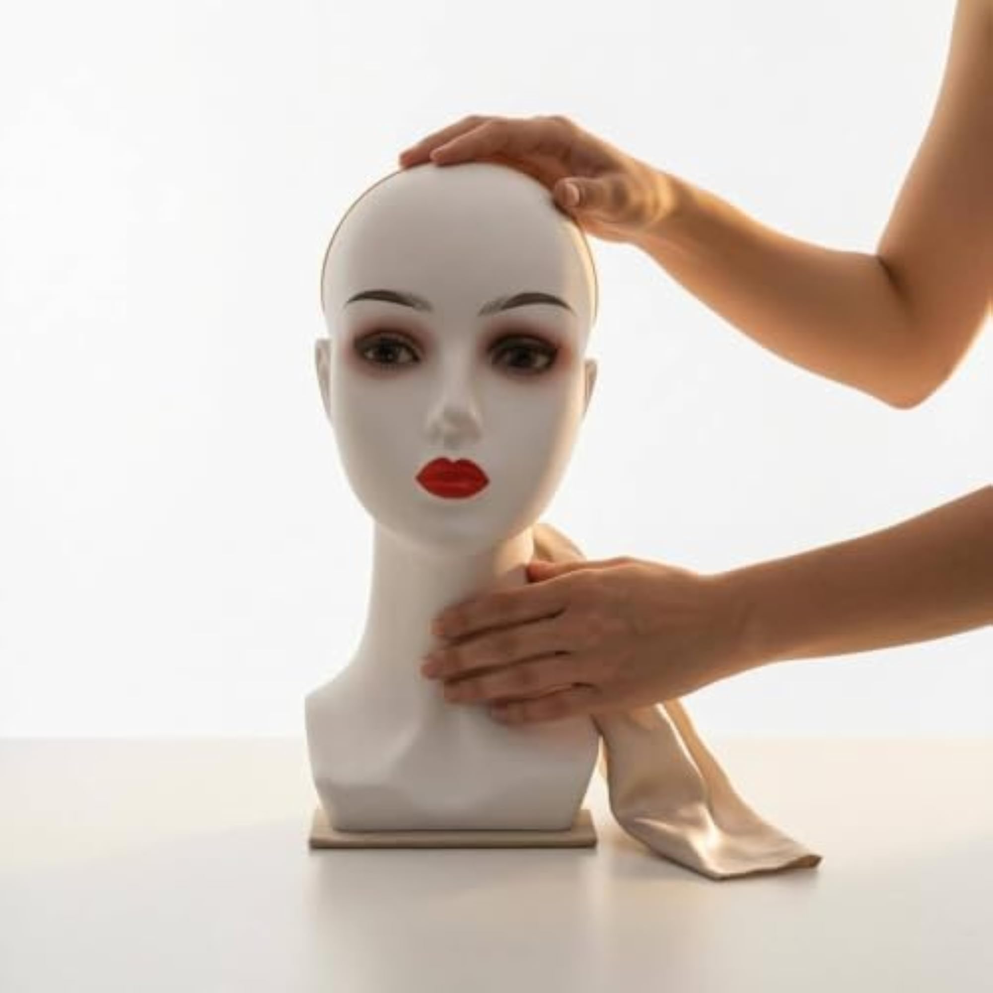 Pink Smooth Surface Head Display Form for Hairpieces