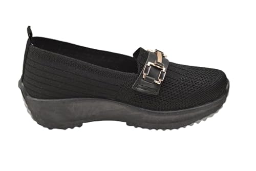 حذاء باليرينا بكعب للنساء من بريباندا، اسود × رمادي، مقاس 38-65863