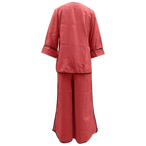 Ensemble deux pièces décontracté pantalon large à rayures - 5