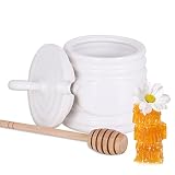 🍯 MIELERA ANTIGOTEO DE PORCELANA: tarro ideal para conservar la miel, jarabes dulces, siropes y salsas. El tarro de jarabe para almacenamiento y dispensación de jarabe y miel es el recipiente ideal para utilizar y decorar tu cocina.