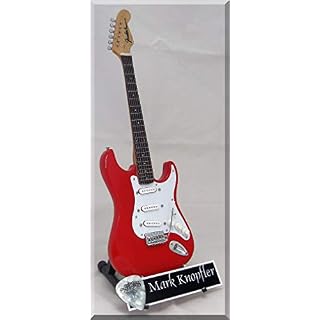 MARK KNOPFLER Guitare Miniature Dire Straits avec médiator - Les Beatles, Paul McCartney, John Lennon, RIngo Starr, George Harrison