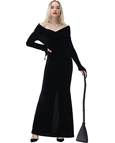 Nanameei Halloween Sexy Gothic Dress For Women Renaissance Vintage Costume Long Party Evening Dress Black M thumb #3