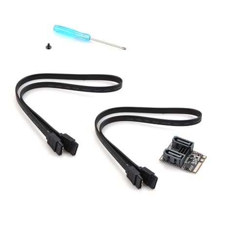 TECKEEN M2 to Sata3.0 Expansion Key-A Key-E M.2 Host Controller Expansion Card, M.2 A+E Key to 2 Port SATA Extende Card