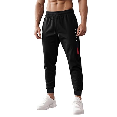 Baggy pantalon jogging homme slim cargo droit multipoches en lin léger