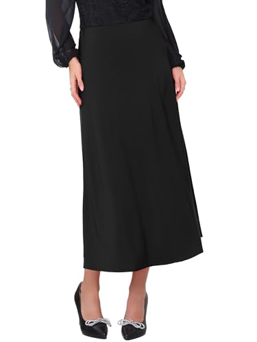 Women's Satin Maxi Skirt High Waist Formal A-Lined Evening Cocktail Mermaid Skirts