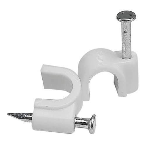 Fixador organizador de Cabos fios Parede 100 Pcs 8mm Branco c/Prego