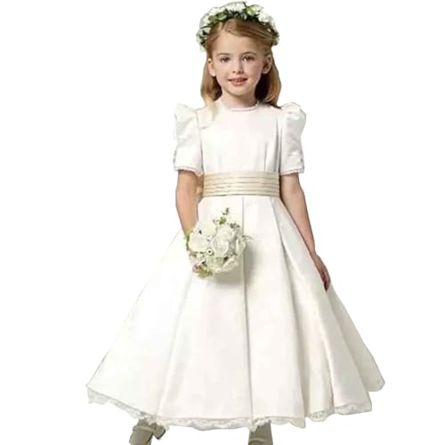 A-Line Length Flower Dress Girls Cute Prom Dress Sash Ribbon 3-16 Years