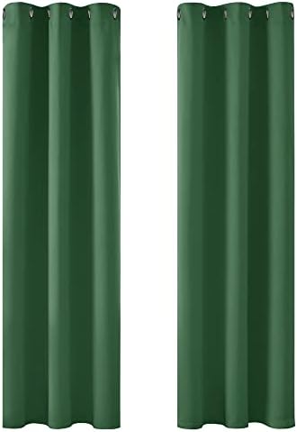 Deconovo Door Curtains 52x84 Inch Eyelet Thermal Insulated Blackout Curtains Material for Living Room 52"x 84" Light Grey 1 PAIR