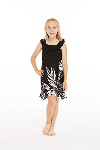 Girl Ruffle Wrap Hawaiian Luau Dress in Indri4