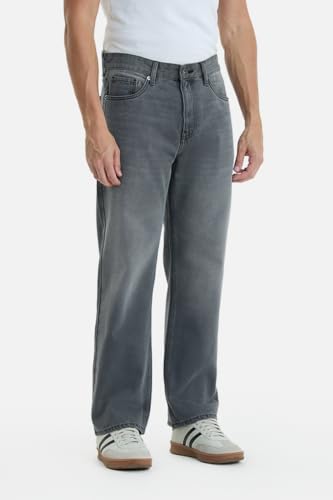 Image of SNITCH Men Jeans Casual Wear | Straight Fit Full Length Button & Zip Closure | 100% Cotton Denim Fabric Durable & Breathable for Streetwear & Daily Outings