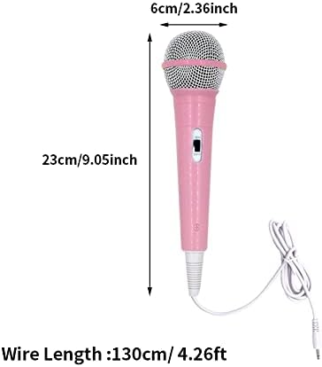Microphone for Kids, Kids Microphone for Singing Portable Dynamic Wired Microphone with 3.5mm Jack Connector Lightweight No Battery Ideal for Children Microphone Machine(Pink)