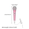 EKDJKK Wired Microphone, Portable Wired Dynamic Microphone 3.5mm Jack Lightweight No Battery Singing Mechine Home Wired Handheld Microphone for Kids (Pink)